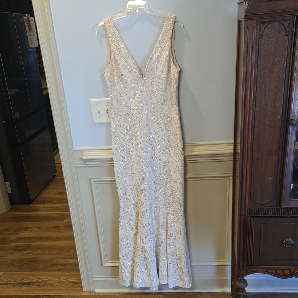 Bailey Blue Sequin Mermaid Dress XL – Formal Gown Perfect for Wedding or Prom